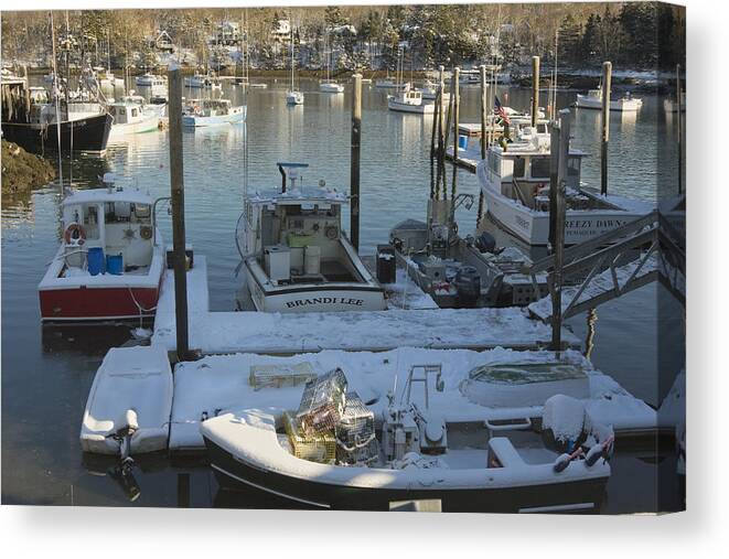 Maine Canvas Print featuring the photograph South Bristol and Fishing Boats on the Coast of Maine #1 by Keith Webber Jr