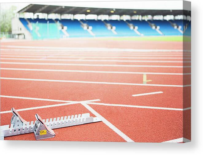 Starting Blocks Canvas Print featuring the photograph Starting Blocks #1 by Gustoimages/science Photo Library