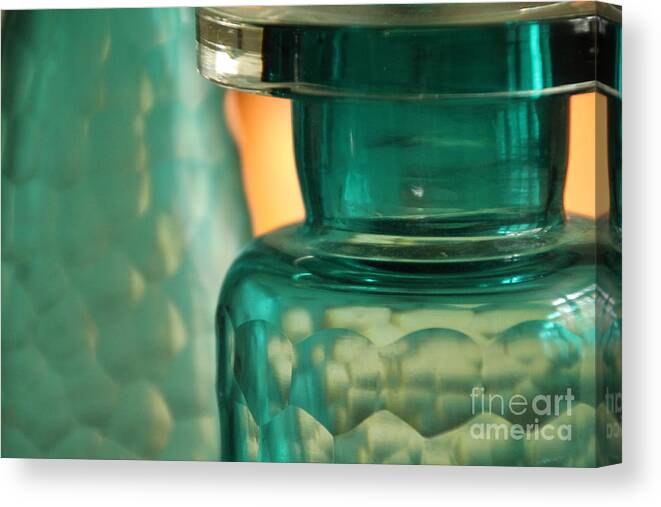 Turquoise Canvas Print featuring the photograph Studies in Glass #2 by Lynn England
