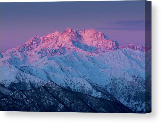 Pennine Alps Canvas Print featuring the photograph Sunrise Over The Monte Rosa #1 by Buena Vista Images