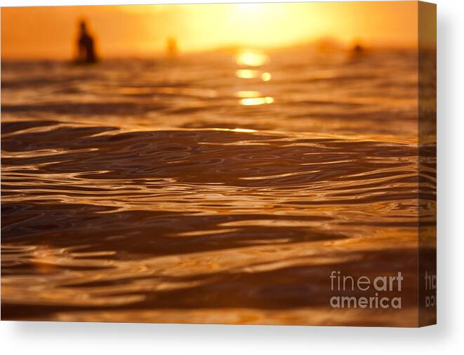 Surfing Canvas Print featuring the photograph Surfers Sunset #1 by Paul Topp