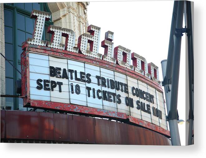 America Canvas Print featuring the photograph Terre Haute - Indiana Theater #1 by Frank Romeo