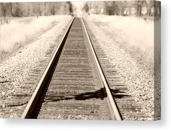Sepia Imagery Canvas Print featuring the photograph The Way Home #1 by Bonnie Bruno