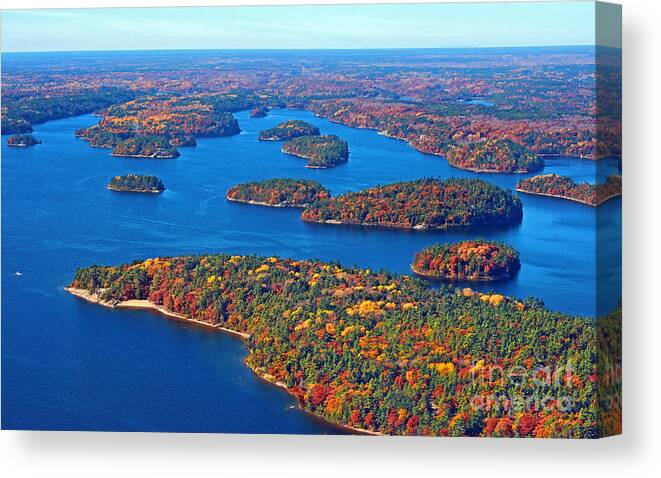 Autumn Canvas Print featuring the photograph Thirty Thousand Islands #2 by Charline Xia