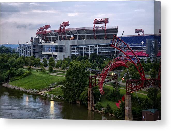 Titans Canvas Print featuring the photograph Titans LP Field #1 by Diana Powell