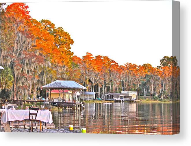 Landscape Canvas Print featuring the photograph Trees by the Lake #2 by Cyril Maza