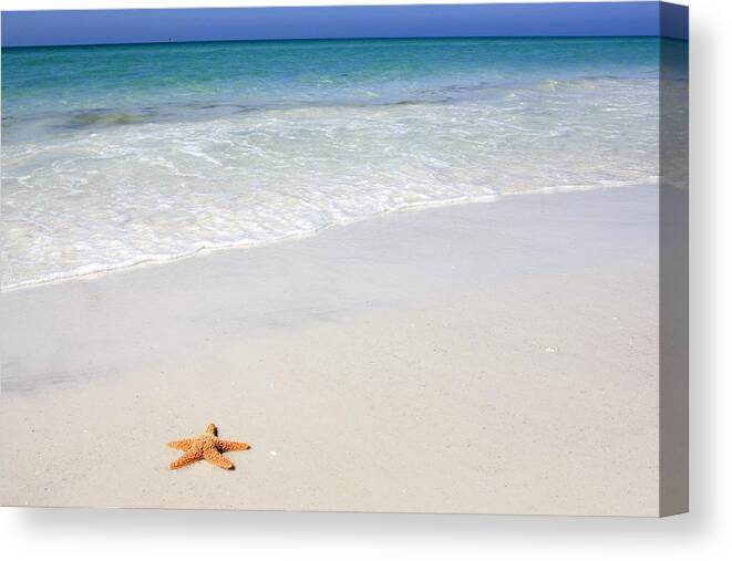 Orange Canvas Print featuring the photograph Tropical-beach5 #1 by Chris Smith