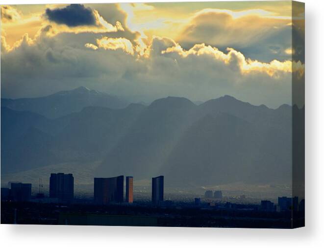 Landscapes Canvas Print featuring the photograph Vegas Sunset After The Storm #1 by Douglas Miller