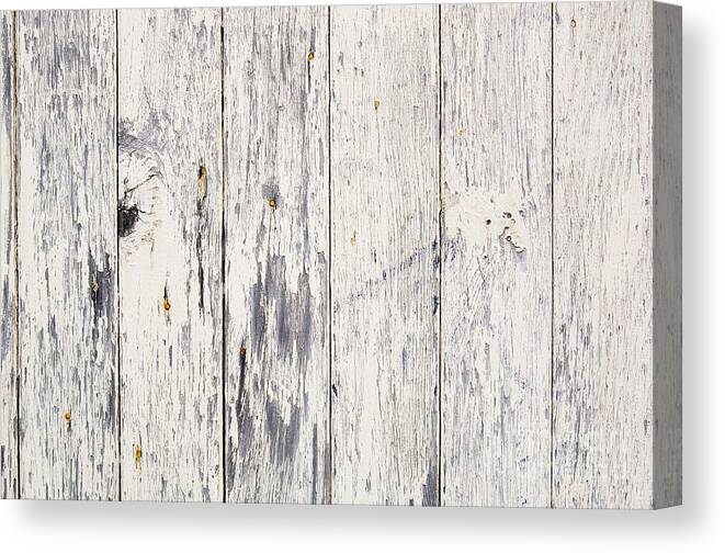 Abstract Canvas Print featuring the photograph Weathered Paint on Wood by THP Creative