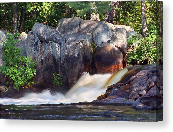 Upper Dave's Falls Canvas Print featuring the photograph Where Tranquil Waters Run #1 by Leda Robertson