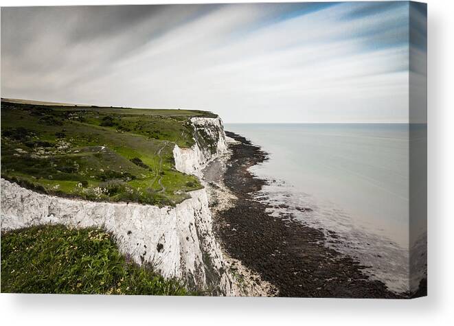 White Cliffs Of Dover Canvas Print featuring the photograph White Cliffs of Dover #1 by Ian Hufton