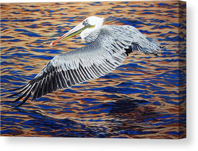 Bird Canvas Print featuring the painting Wind Surfer by Cheryl Fecht