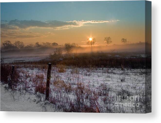 Antietam Canvas Print featuring the photograph Winter Sunrise #1 by Ronald Lutz