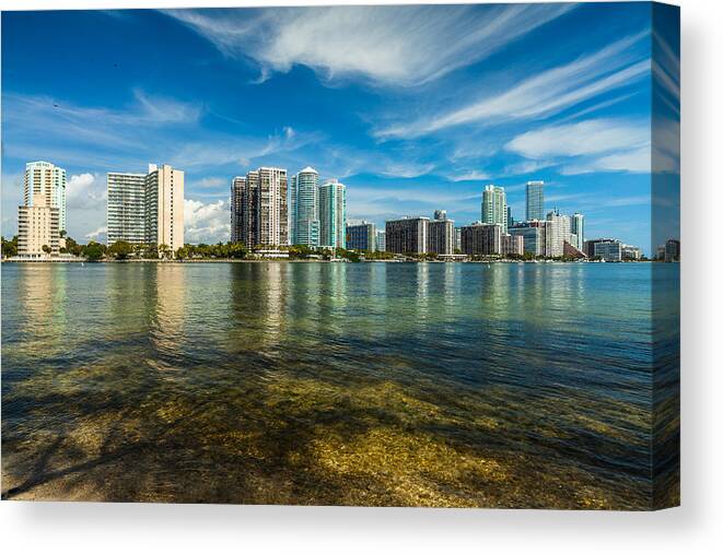 Architecture Canvas Print featuring the photograph Miami Skyline #10 by Raul Rodriguez