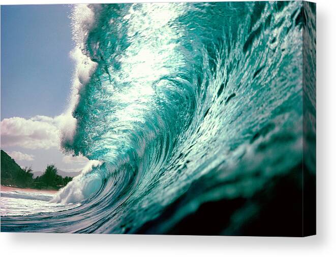 Photography Canvas Print featuring the photograph Waves Splashing In The Sea #10 by Panoramic Images