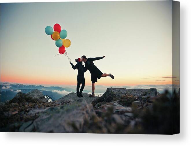 25-29 Years Canvas Print featuring the photograph Mountain Balloons #11 by Christopher Kimmel