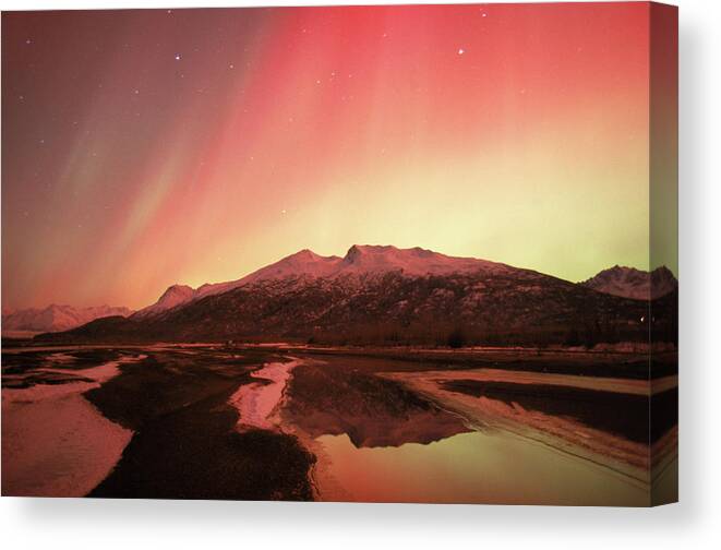 Alaska Canvas Print featuring the photograph Aurora Borealis #14 by Cary Anderson