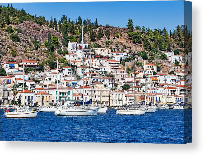 Aegean Canvas Print featuring the photograph Poros - Greece #14 by Constantinos Iliopoulos