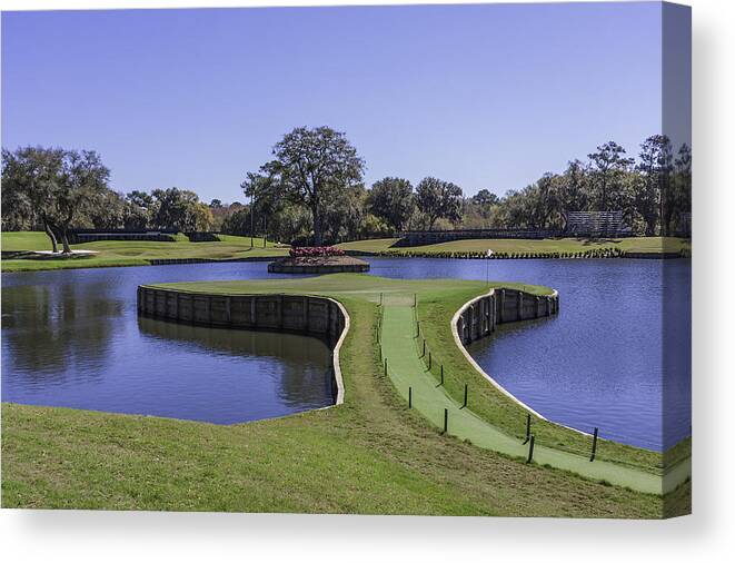 17th Canvas Print featuring the photograph 17th Hole or Island Green at TPC Sawgrass by Karen Stephenson