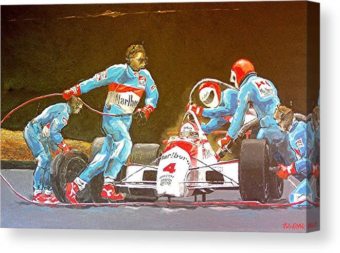 Automobile Racing Canvas Print featuring the painting Automobile Racing #19 by Paul Guyer