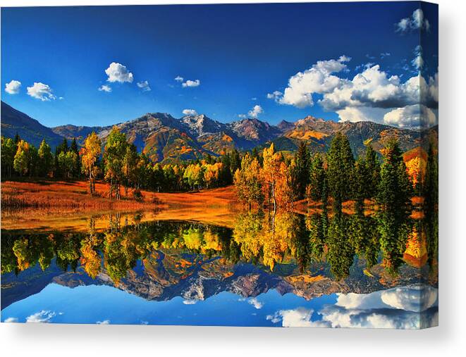 Landscape Canvas Print featuring the photograph Fall Colors by Mark Smith
