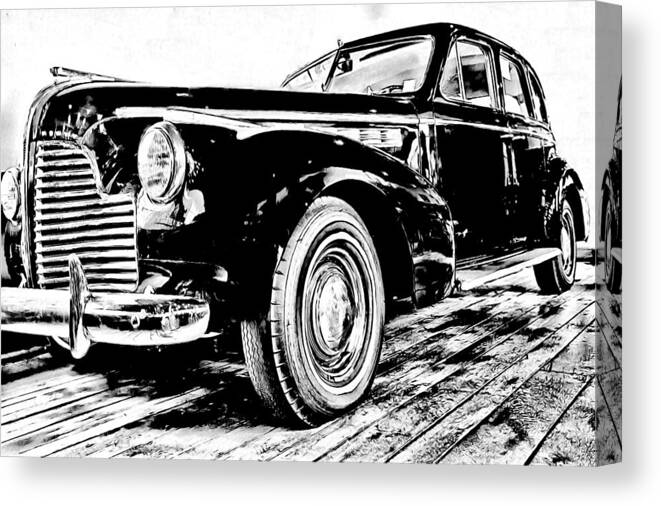 Buick Canvas Print featuring the drawing 1940 Buick Century by John Haldane