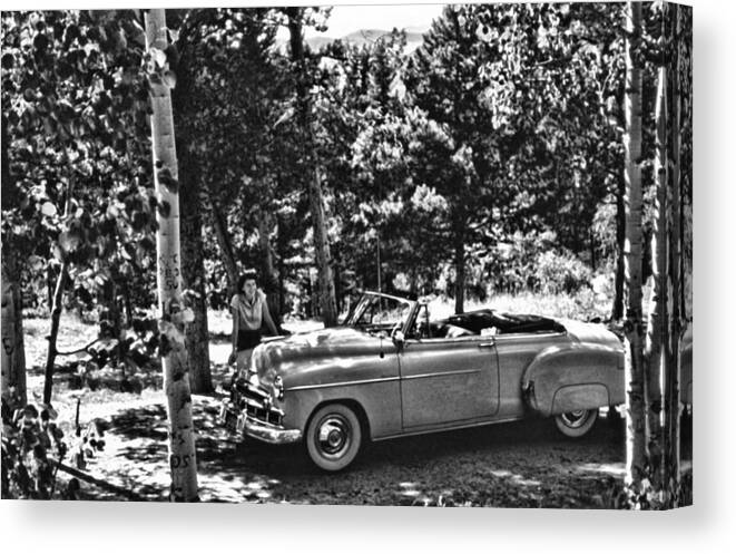 1950's Cadillac Canvas Print featuring the photograph 1950's Cadillac by Cathy Anderson