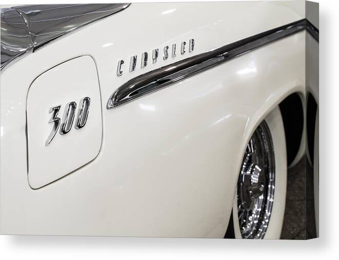 1955 Canvas Print featuring the photograph 1955 Chrysler 300 Emblem by Ron Pate