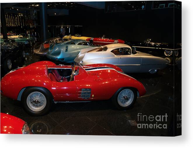 Transportation Canvas Print featuring the photograph 1955 Ferrari 750 Monza Scaglietti Spider DSC2659 by Wingsdomain Art and Photography