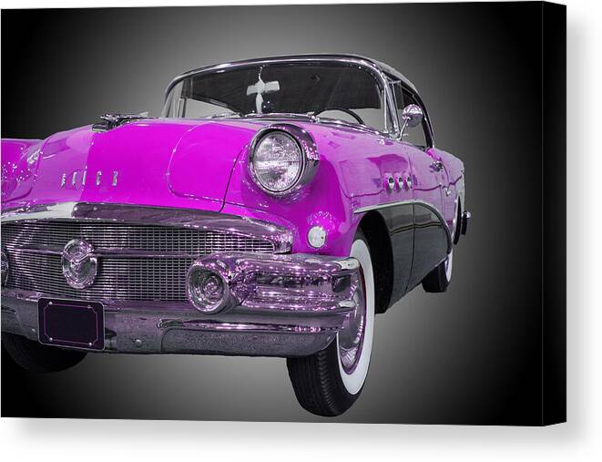 1957 Buick Special Riviera Coupe Canvas Print featuring the photograph 1956 Buick Special Riviera Coupe-purple by Michael Porchik