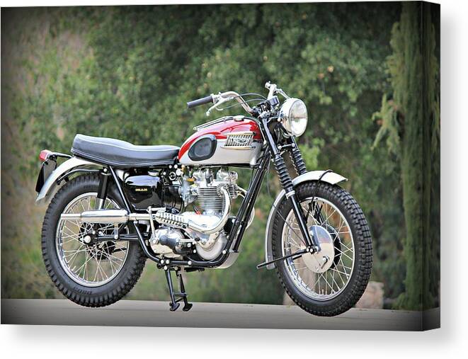 Motorcycle Canvas Print featuring the photograph 1961 Triumph TR6C by Steve Natale
