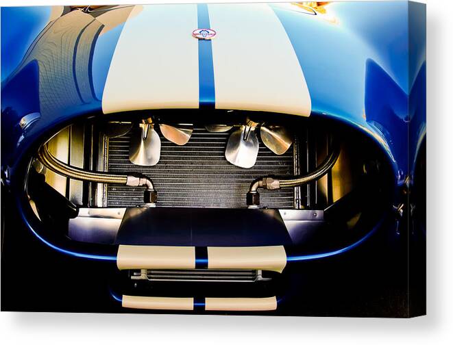 1965 Shelby Cobra Grille Canvas Print featuring the photograph 1965 Shelby Cobra Grille-new version by Jill Reger