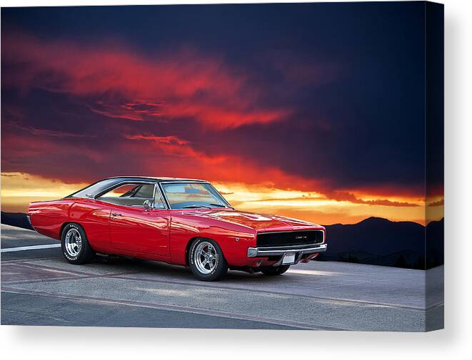Alloy Canvas Print featuring the photograph 1968 Dodge Charger I by Dave Koontz