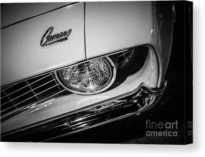 1960's Canvas Print featuring the photograph 1969 Chevrolet Camaro in Black and White by Paul Velgos