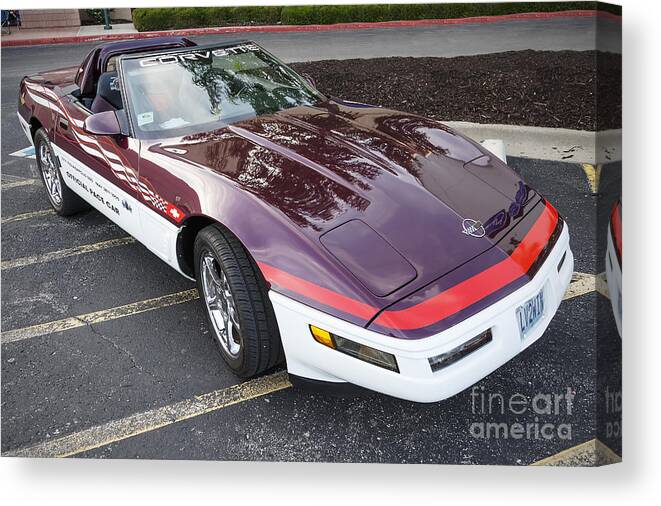 1995 Chevrolet Canvas Print featuring the photograph 1995 Corvette Pace Car2 by Dennis Hedberg