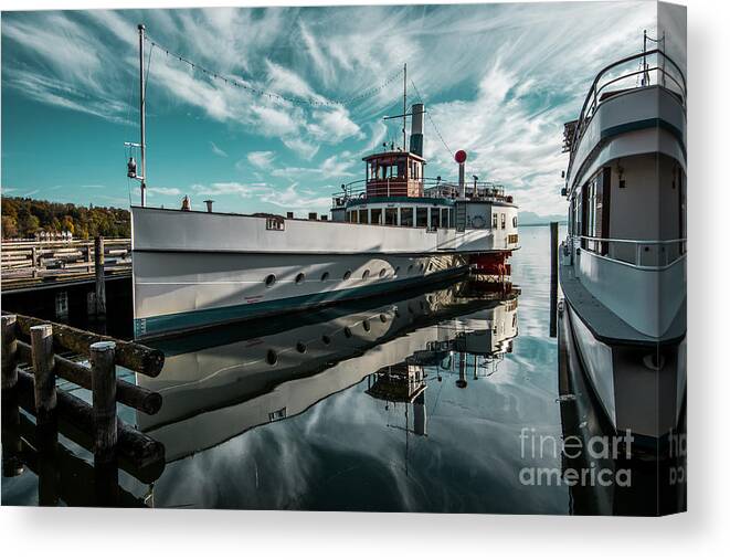 Ammersee Canvas Print featuring the photograph Ammersee fleet #2 by Hannes Cmarits