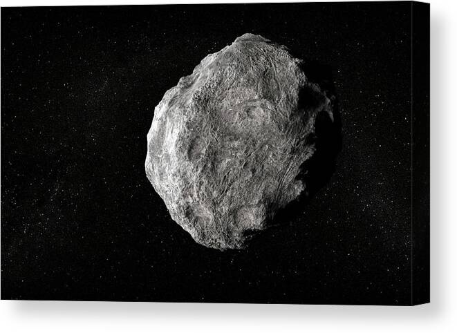 Shadow Canvas Print featuring the digital art Asteroid, Artwork #2 by Andrzej Wojcicki