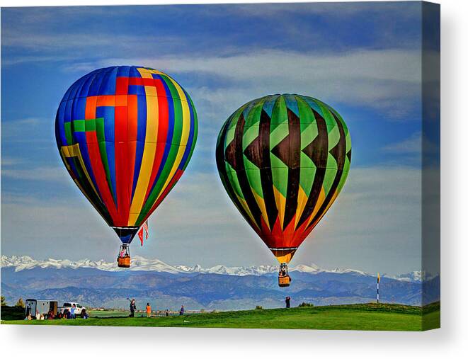  Canvas Print featuring the photograph 2 Balloons by Scott Mahon