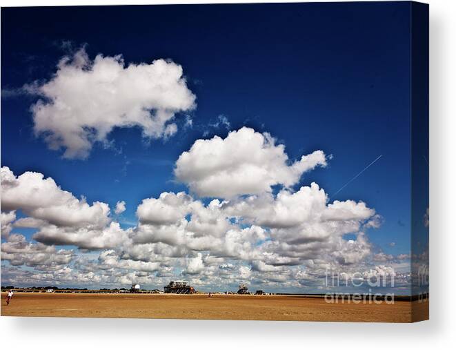 Beach Canvas Print featuring the photograph Beach Far and Wide by Heiko Koehrer-Wagner