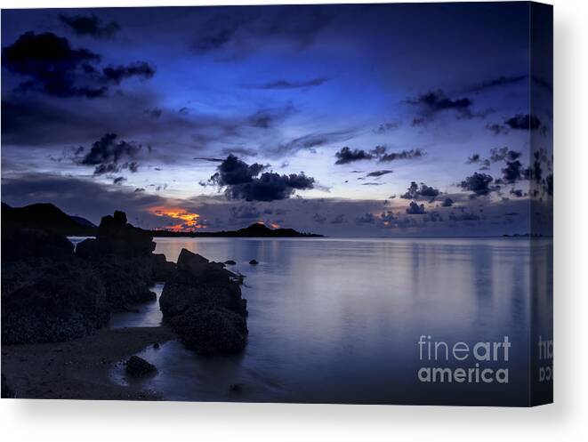 Michelle Meenawong Canvas Print featuring the photograph Blue Evening #1 by Michelle Meenawong