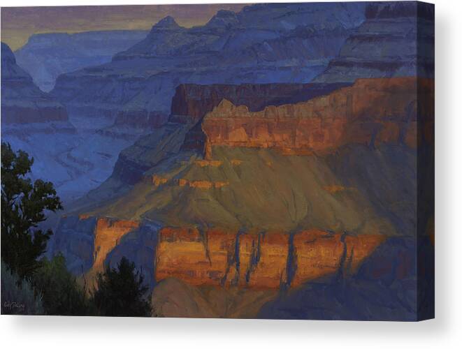 Grand Canyon Canvas Print featuring the painting Blue Morning by Cody DeLong
