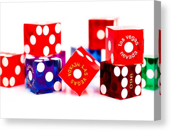 Las Vegas Canvas Print featuring the photograph Colorful Dice #2 by Raul Rodriguez