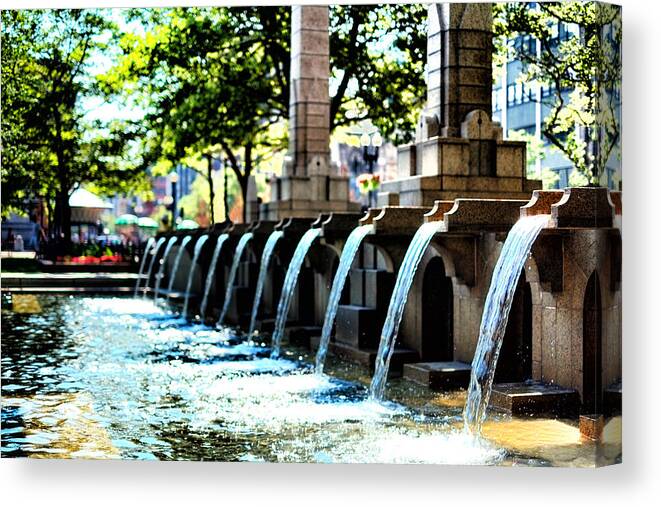 Copley Square Fountain Canvas Print featuring the photograph Copley Square Fountain in Boston by Klm Studioline