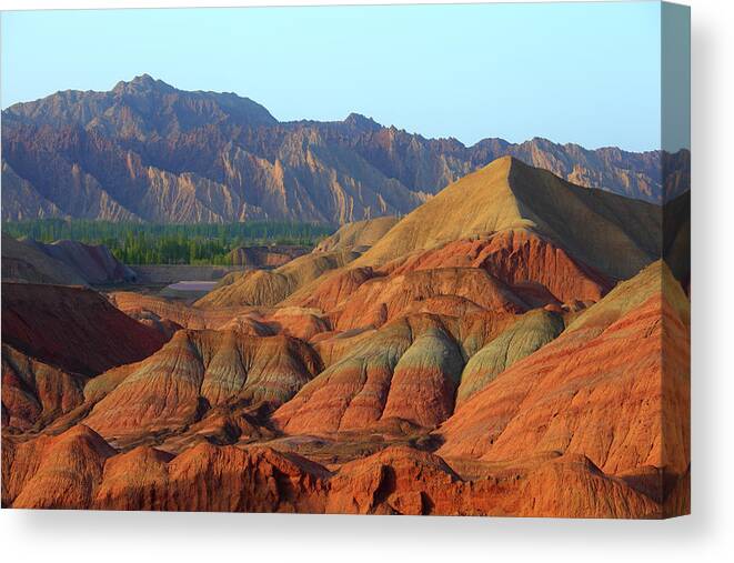 Scenics Canvas Print featuring the photograph Danxia Landform In Zhangye #2 by Bihaibo