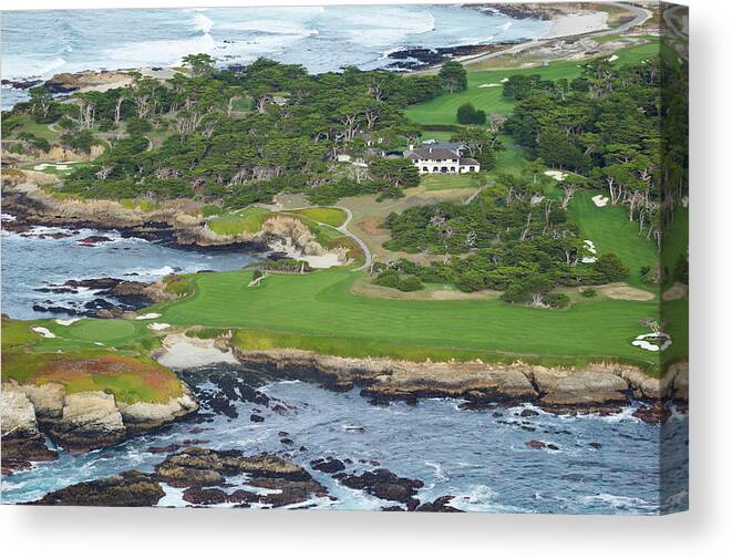 Photography Canvas Print featuring the photograph Golf Course On An Island, Pebble Beach #2 by Panoramic Images