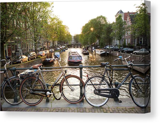 Jordaan Canvas Print featuring the photograph Jordaan District Of Amsterdam #2 by Tim E White