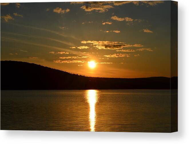 Landscape Canvas Print featuring the photograph Maine sunset #2 by James Petersen