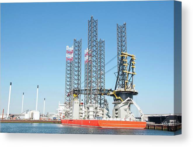 Outdoors Canvas Print featuring the photograph Offshore Oil Rig #2 by Jesper Klausen / Science Photo Library