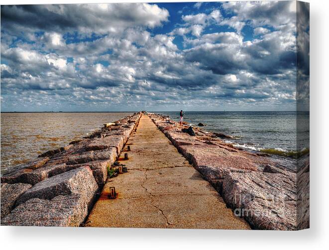 Quintana Jetty Canvas Print featuring the photograph Quintana Jetty #1 by Savannah Gibbs