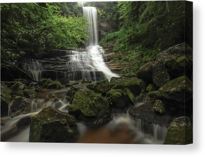 Waterfall Canvas Print featuring the photograph Raven Rock Falls - Summer by Doug McPherson